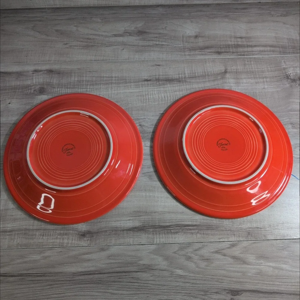 Fiesta Ware 90's Homer Laughlin  Pieces 2 Plates Persimmon Orange Color